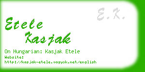 etele kasjak business card